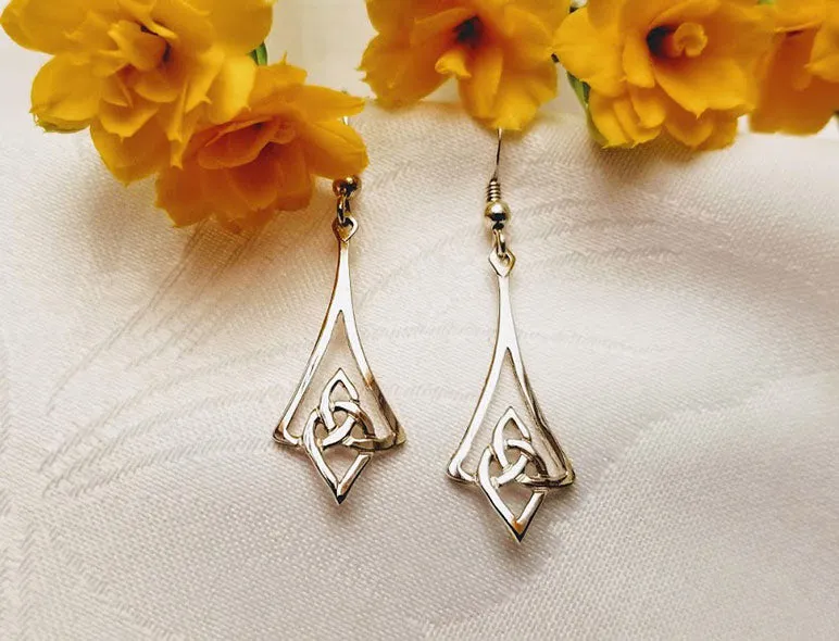 Celtic Diamond Drops Earrings