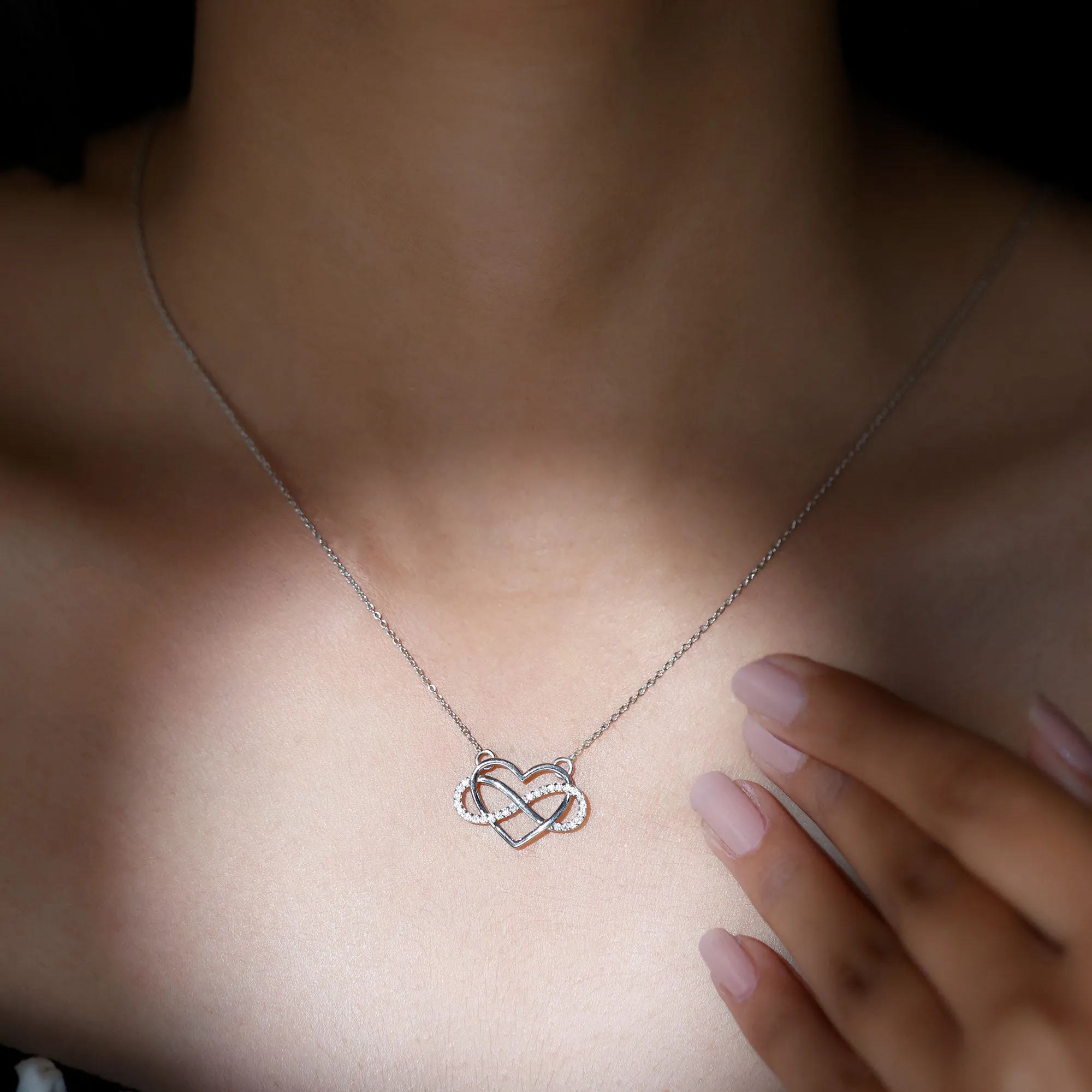 Certified Moissanite Infinity Heart Necklace