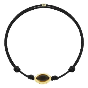 Citrine Eye of the Idol on Black Cord Bracelet