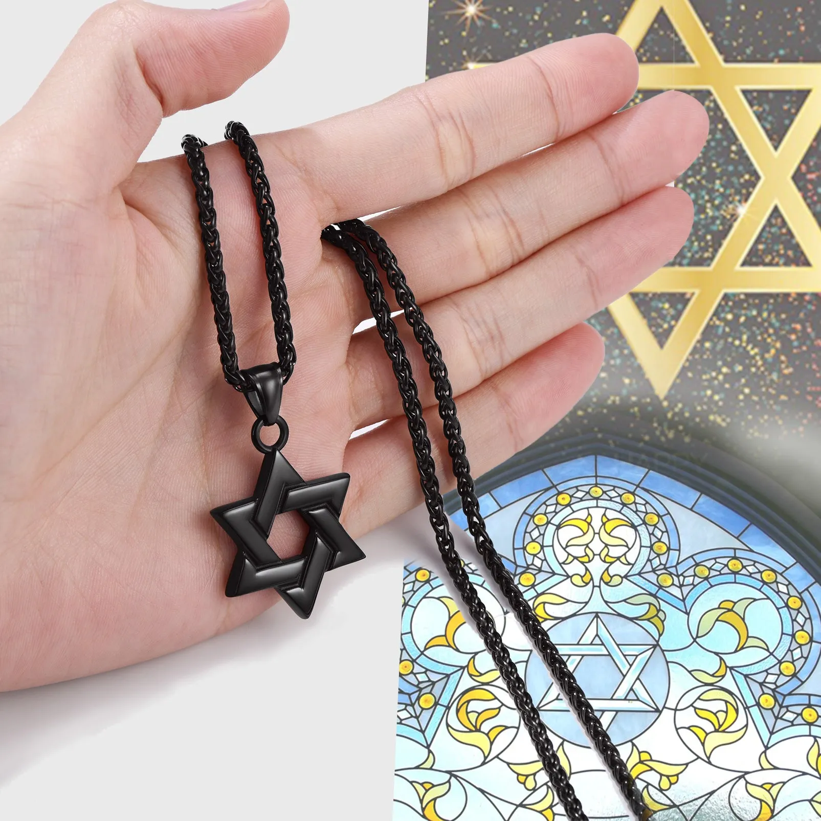 Classic Star of David Pendant Necklace For Men Women