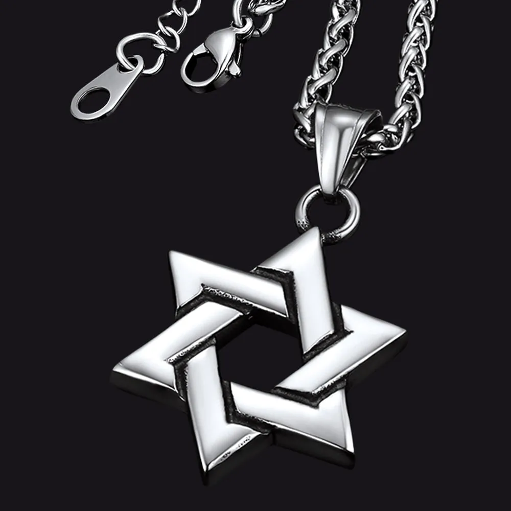 Classic Star of David Pendant Necklace For Men Women