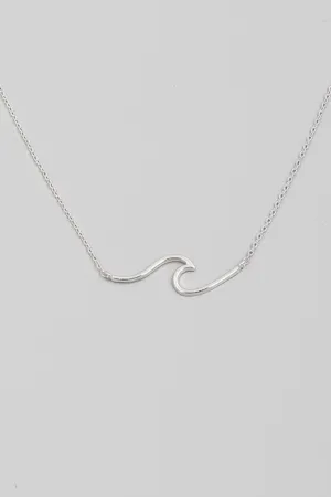 Dainty Silver Wave Necklace