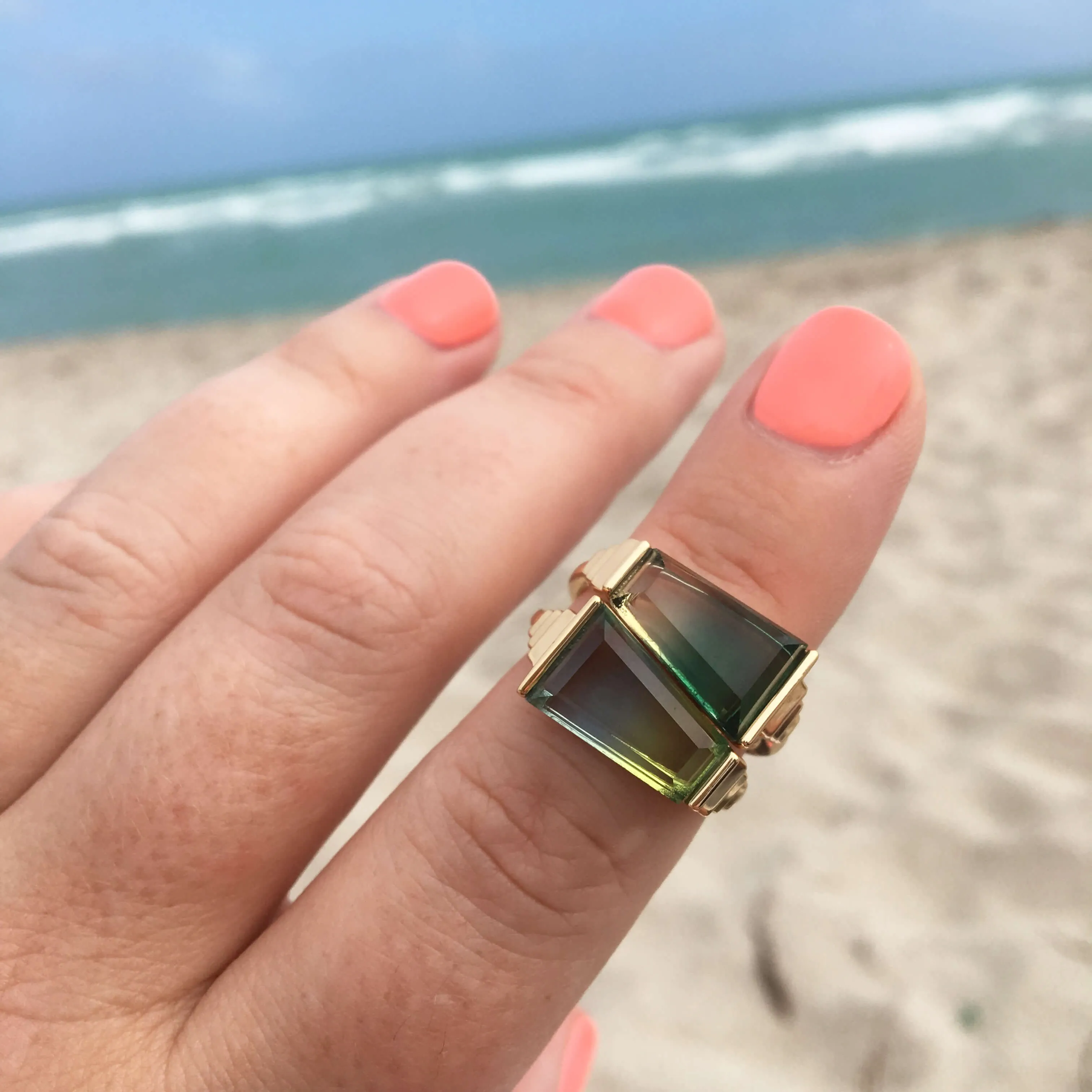 Delano Ring - Green Quartz