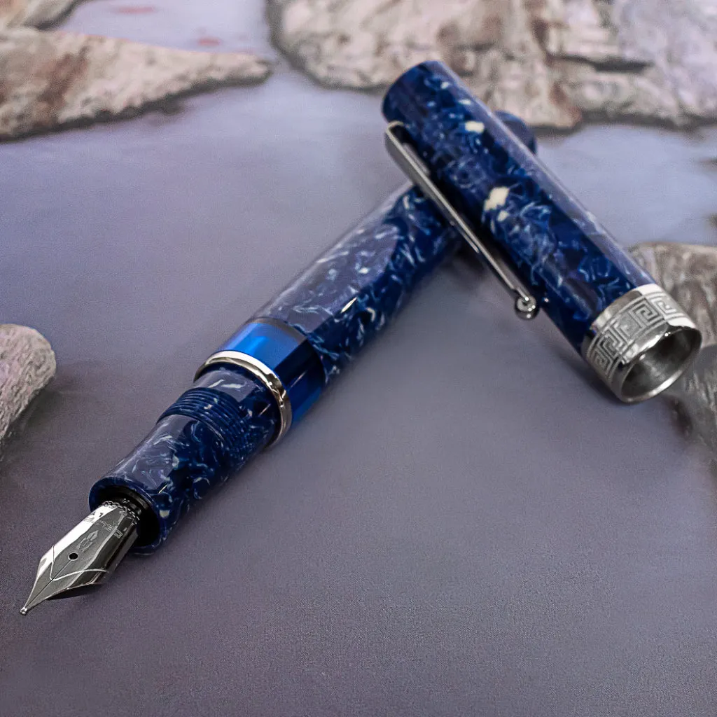 Delta Lapis Blue Celluloid Fountain Pen