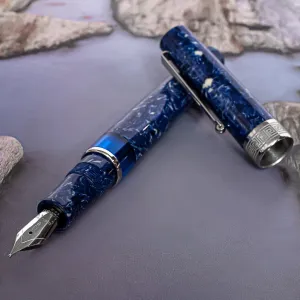 Delta Lapis Blue Celluloid Fountain Pen