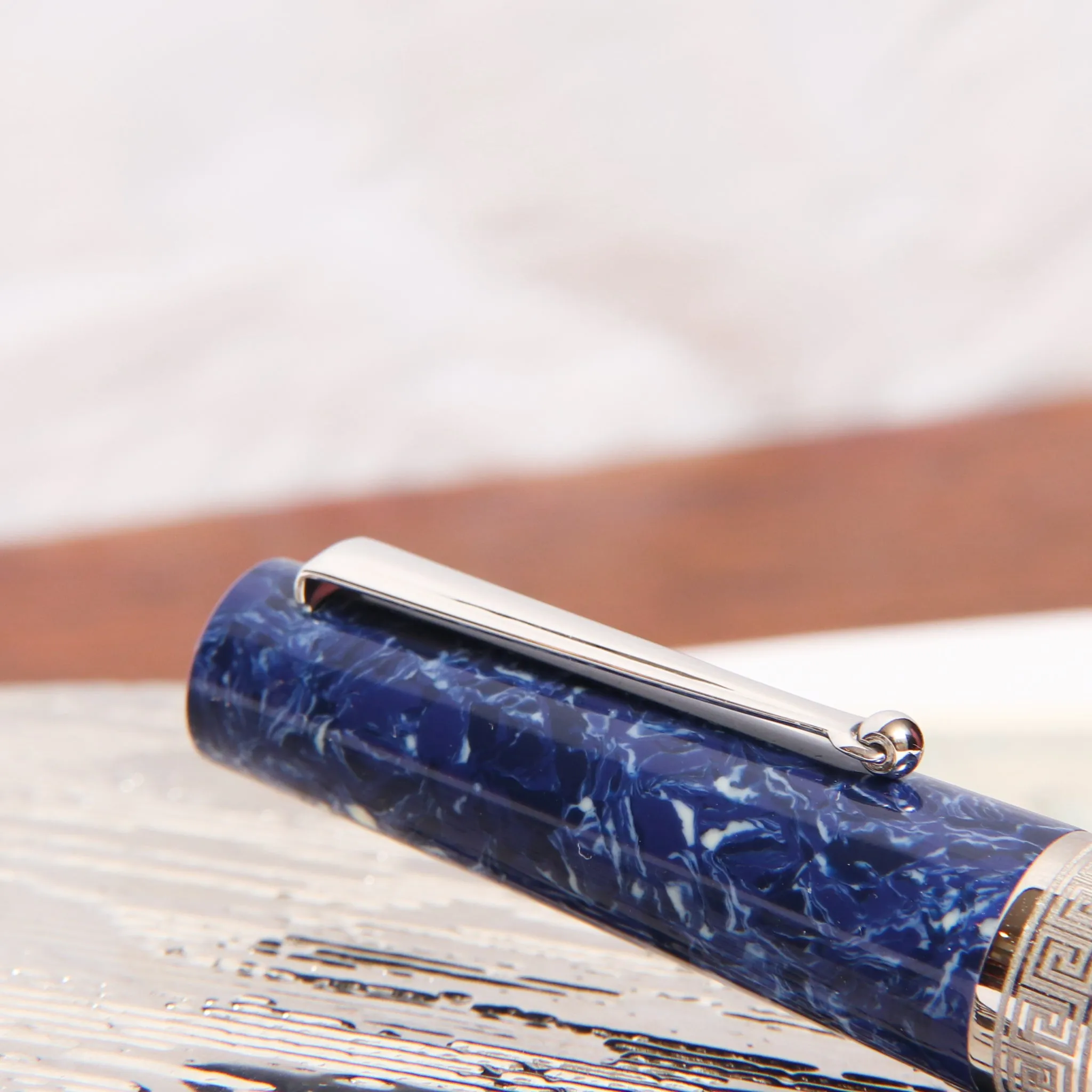 Delta Lapis Blue Celluloid Fountain Pen