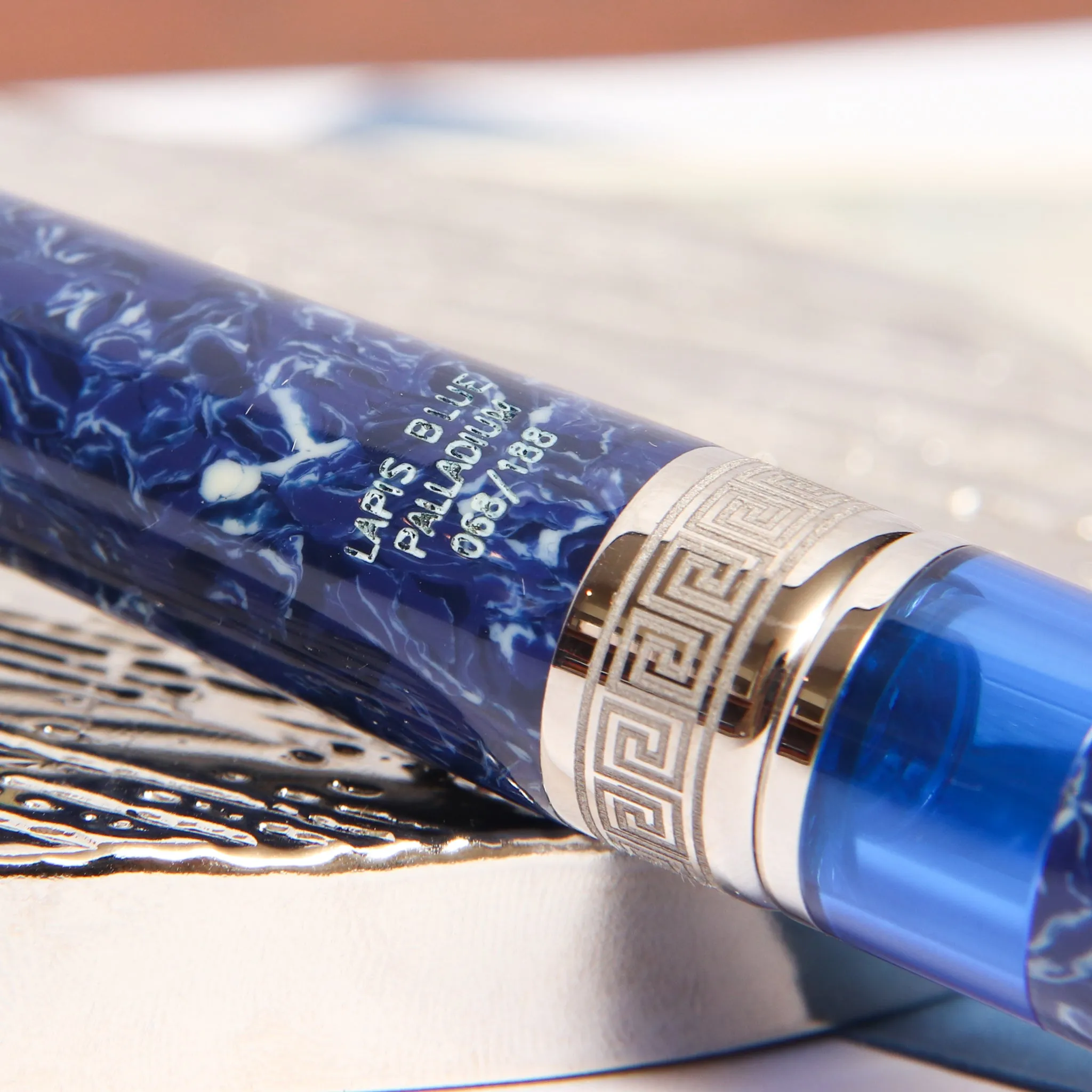 Delta Lapis Blue Celluloid Fountain Pen