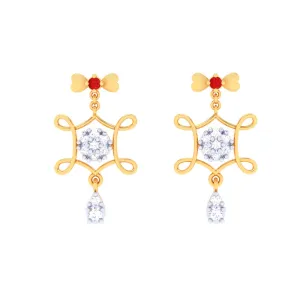 Diamond And 18k Gold Earrings Dangler Earrings