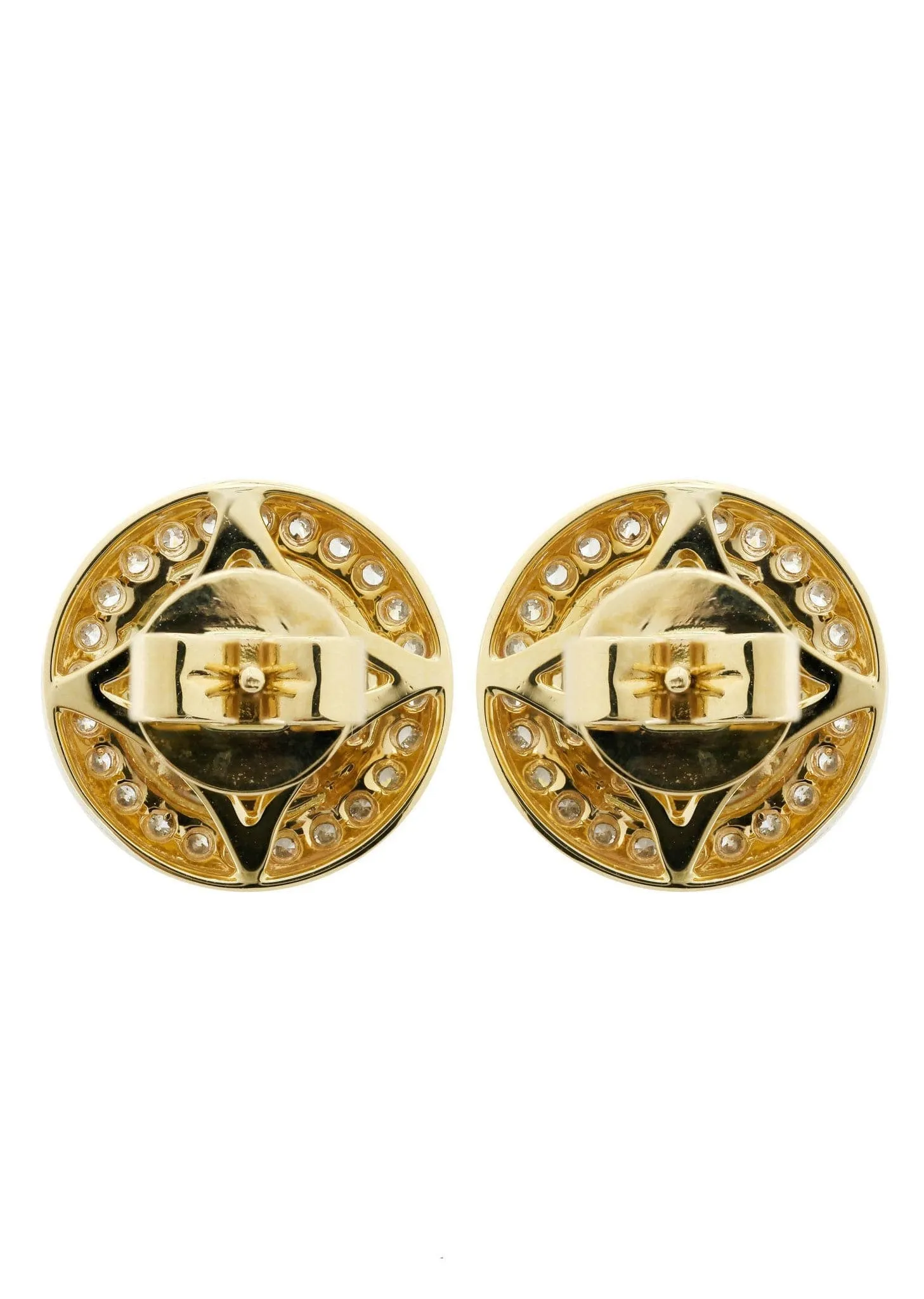 Diamond Earrings For Men |  14K Yellow Gold  | 0.84 Carats