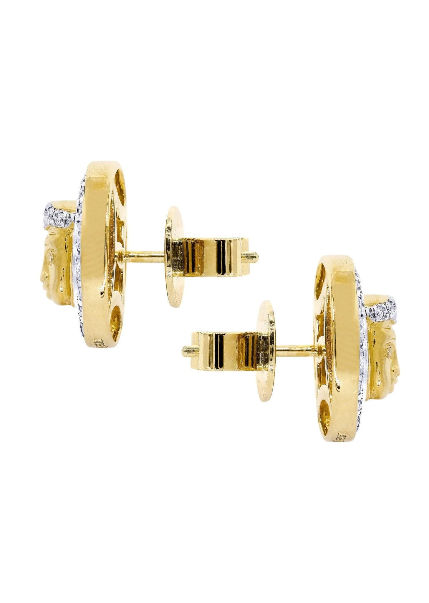 Diamond Earrings For Men |  14K Yellow Gold  | 0.84 Carats