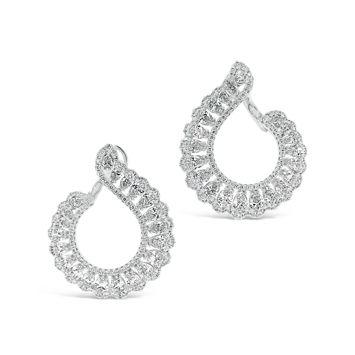 Diamond Front-Facing Swirl Earrings