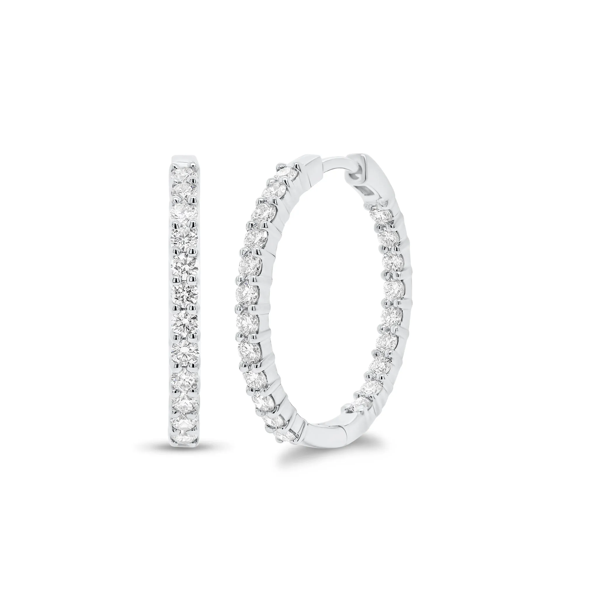 Diamond Interior & Exterior Hoop Earrings