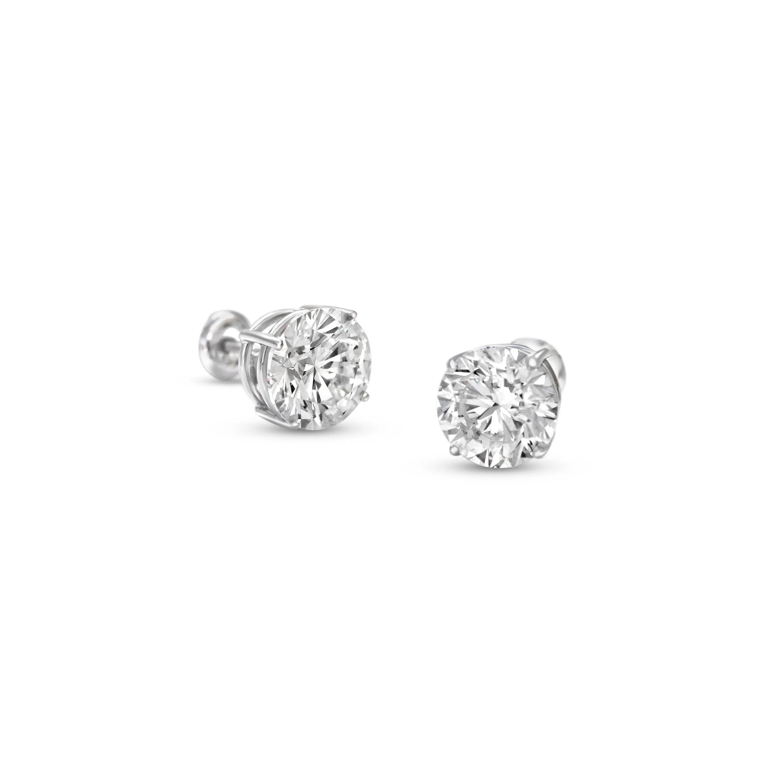 Diamond Stud Earring - Two Carats Each Ear