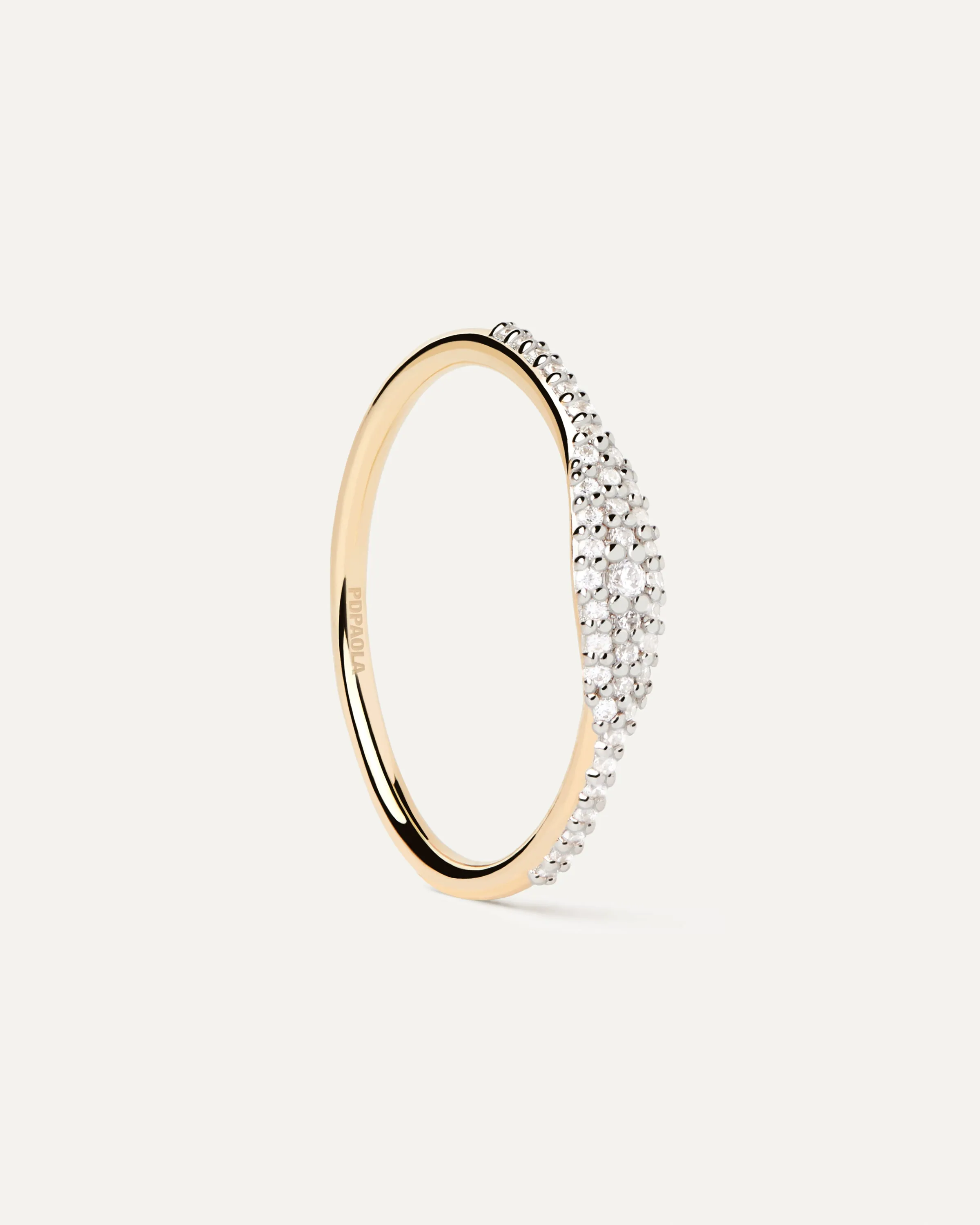 Diamonds And Gold Estella Stamp Ring