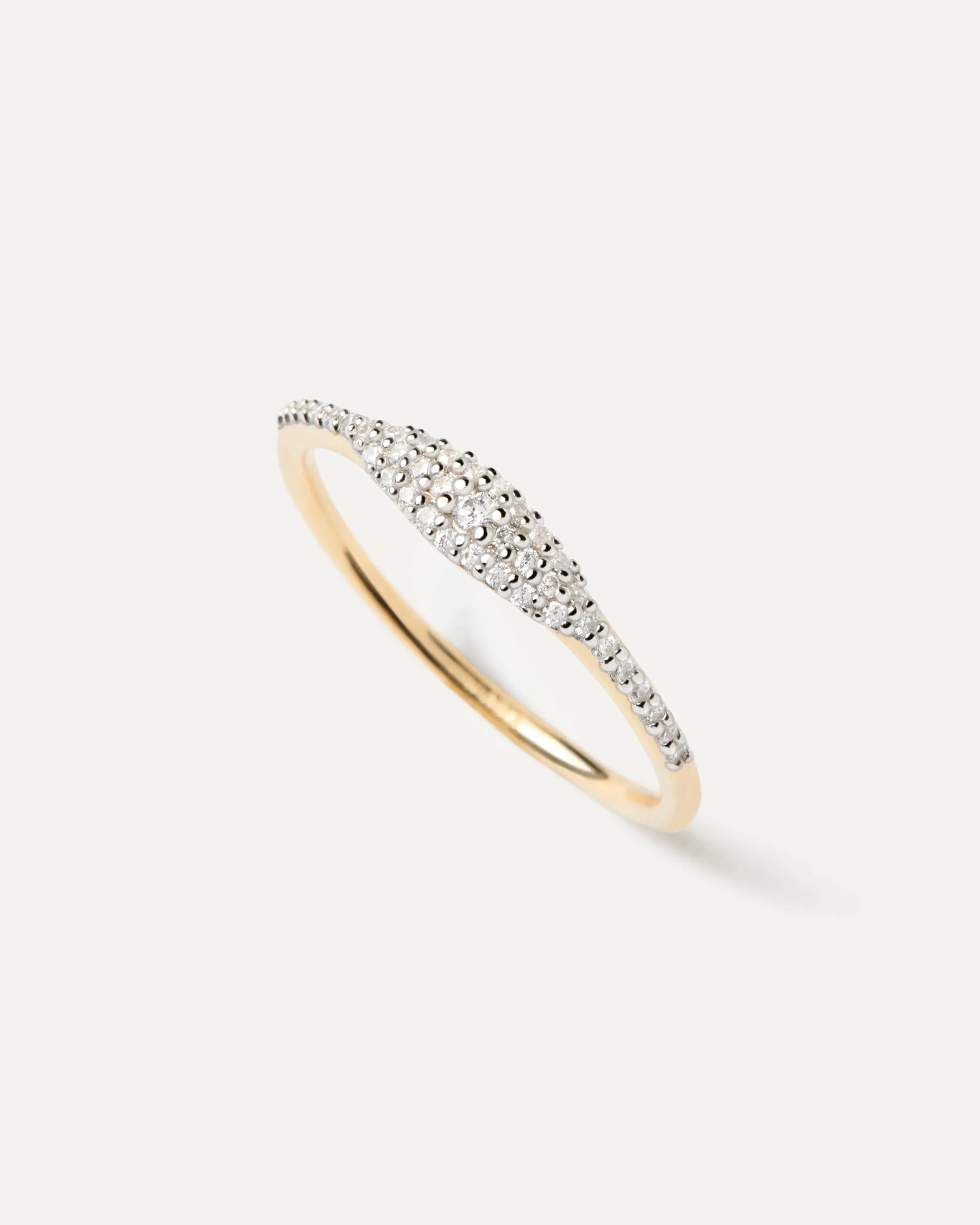 Diamonds And Gold Estella Stamp Ring