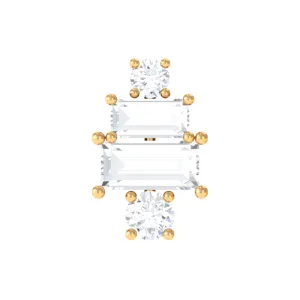 Double Baguette Diamond Cartilage Piercing Earring