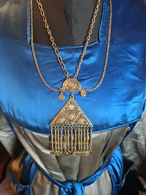 Edie Segwick Vibes Absolutely Gorgeous Napoleon Coins, Egyptian Revival Necklace