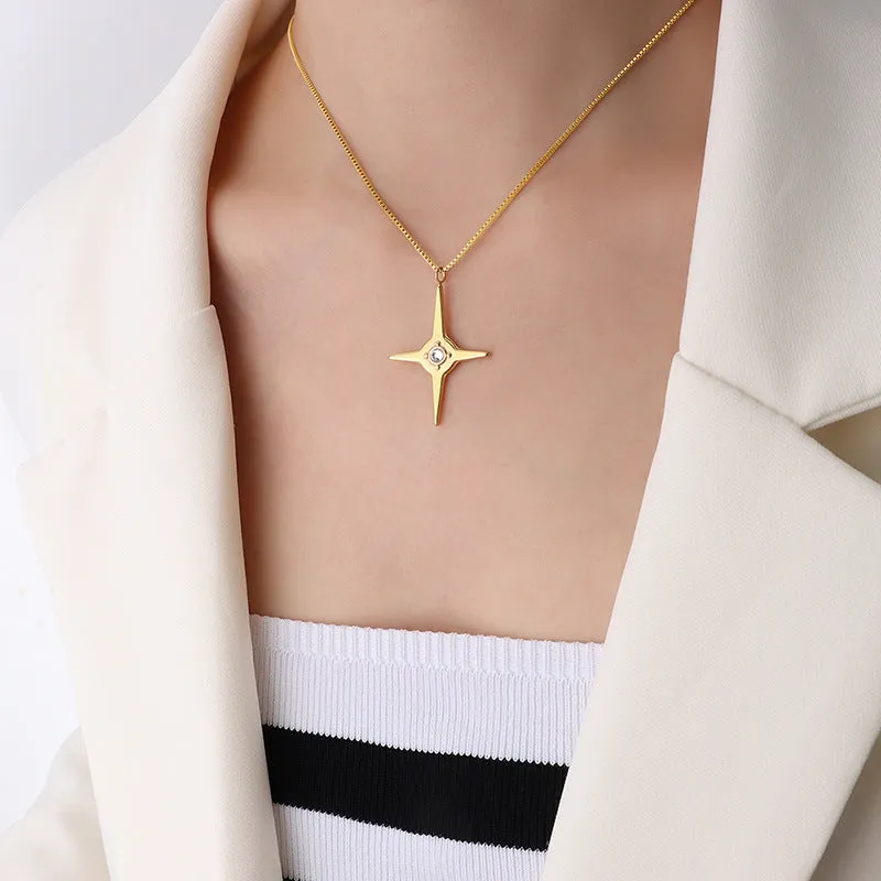 Elegant 18K Gold Plated Zircon Pendant Necklace for Women