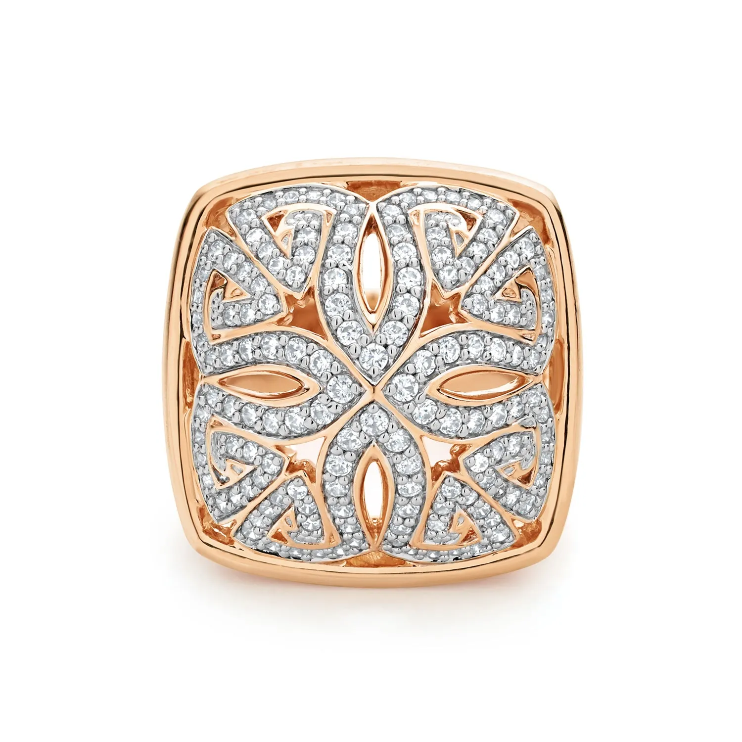 Empress Pavé Ring Large - 18K Rose Gold Vermeil   CZ Blanc