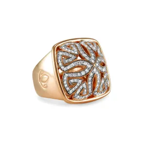 Empress Pavé Ring Large - 18K Rose Gold Vermeil   CZ Blanc