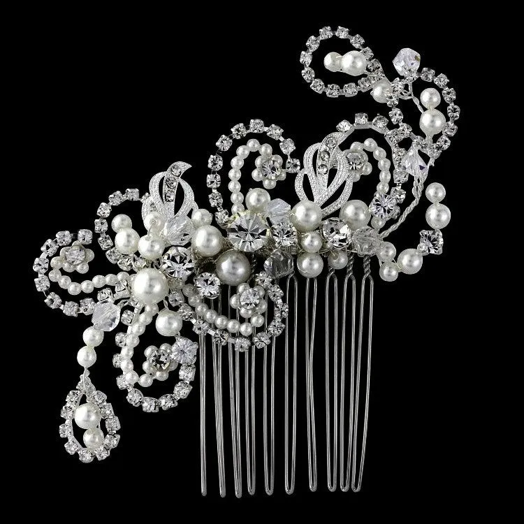 Eva Pearl and Crystal Hair Comb