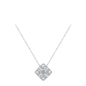 Everyday Genie Sterling Silver Zircon Flower Necklace