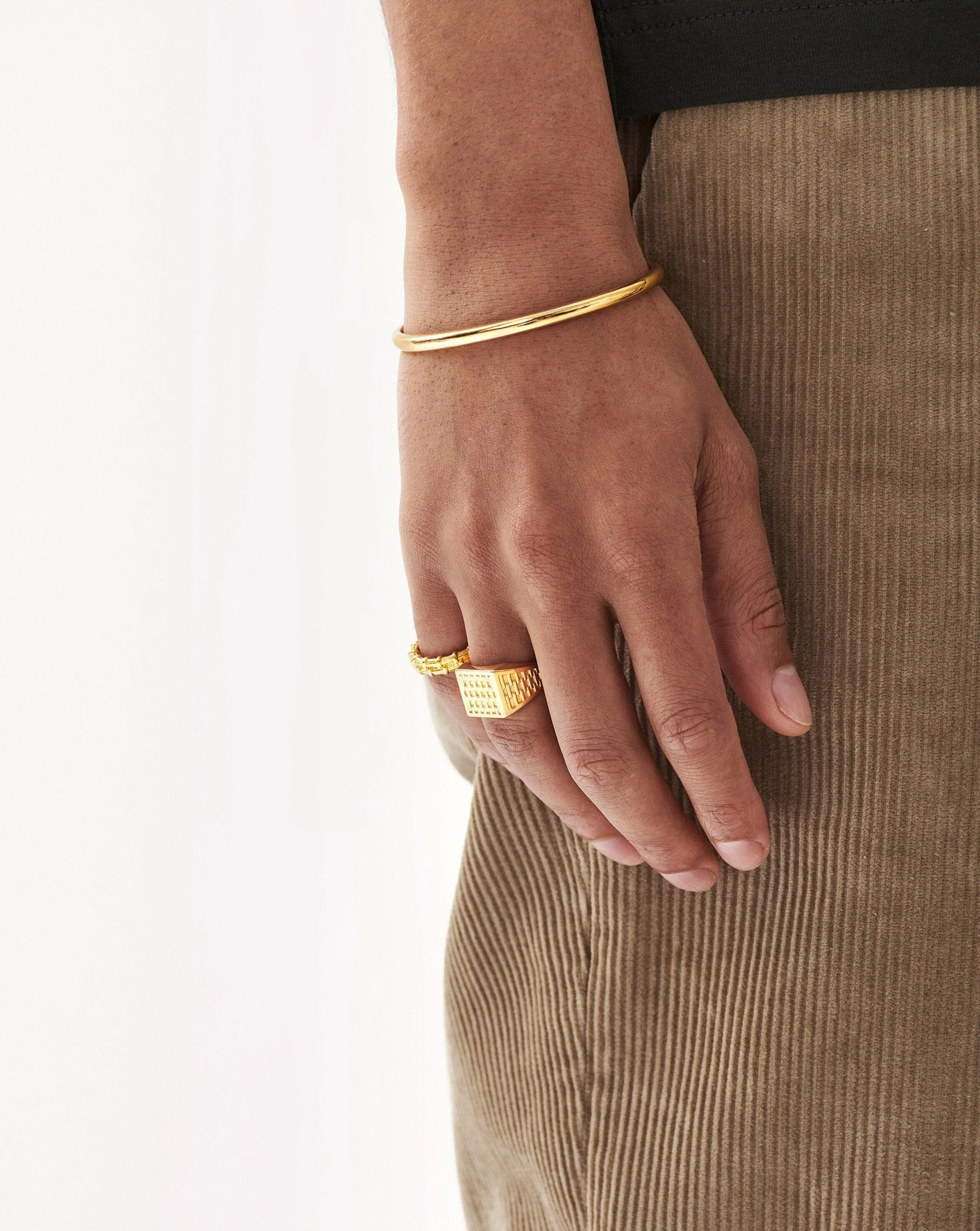 Fused Woven Square Signet Ring | 18ct Gold Vermeil