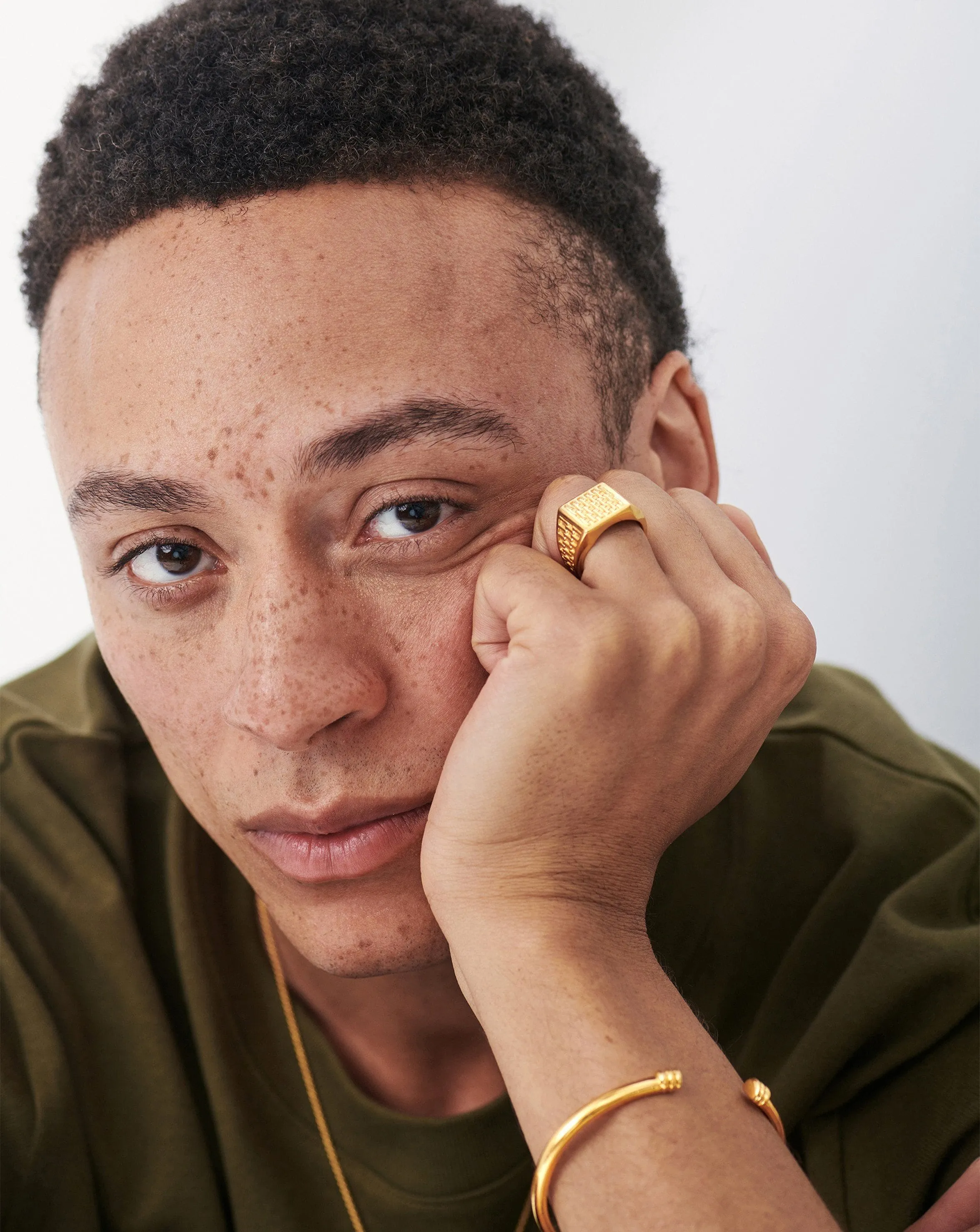 Fused Woven Square Signet Ring | 18ct Gold Vermeil