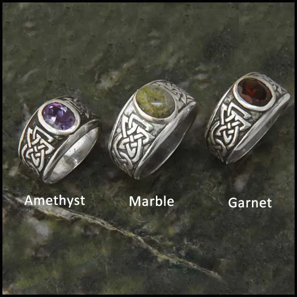 Galoglach Ring with Gemstones in Silver