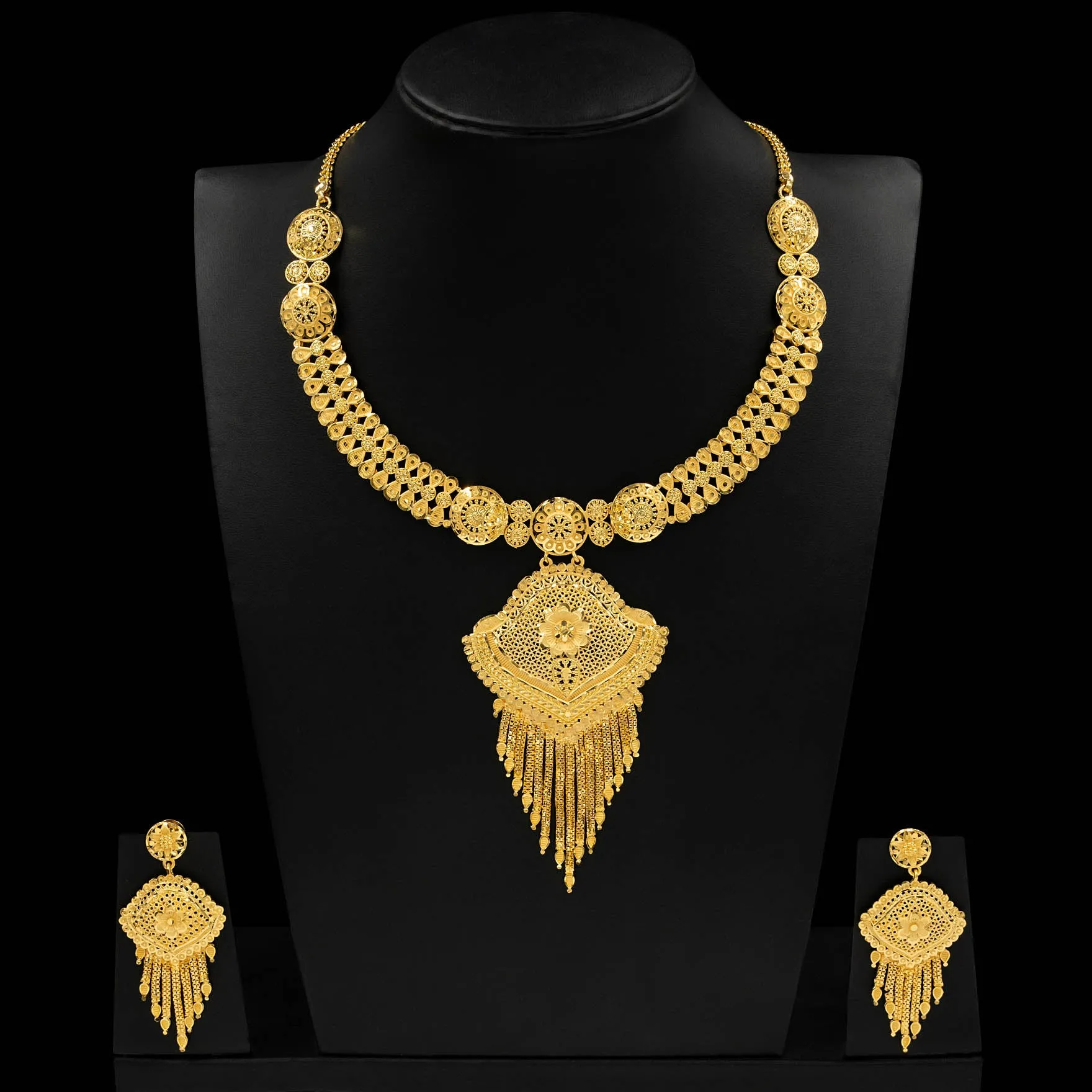 Golden Necklace with Stud PGNS21-085