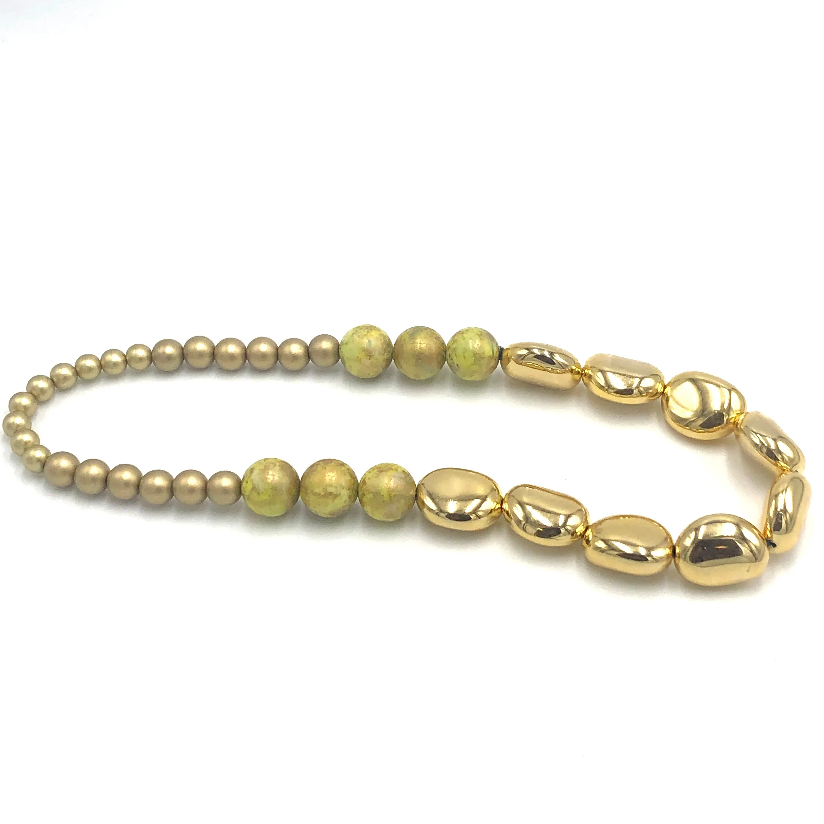 Golden Pebble Stretch Bauble Necklace - Shortie *