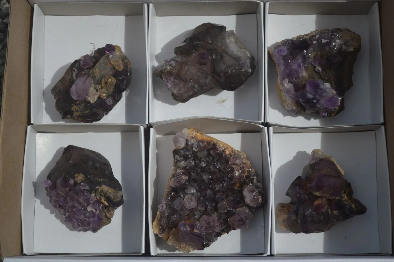 Hand Made Natural Conglomerate Amethyst Clusters x 6 From Chiredzi, Zimbabwe