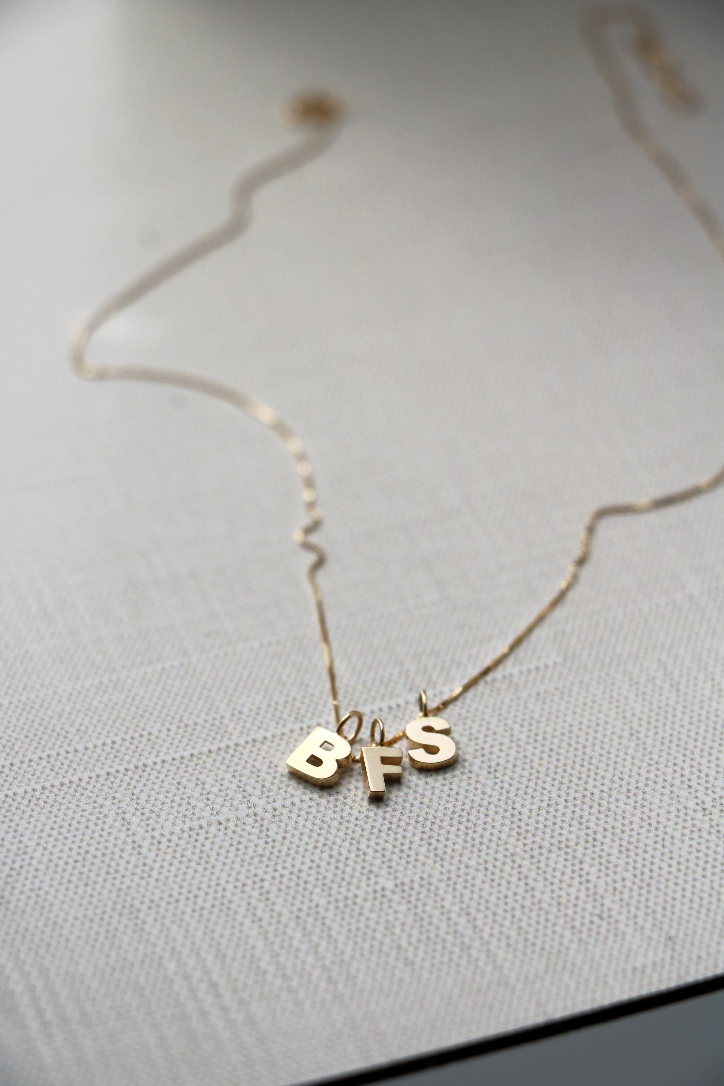 little letters necklace { solid 14K gold }