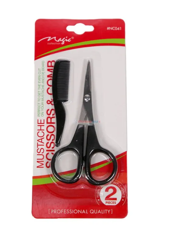 MAGIC COLLECTION MUSTACHE SCISSORS & COMB