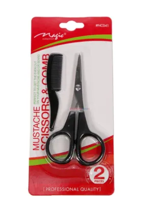 MAGIC COLLECTION MUSTACHE SCISSORS & COMB