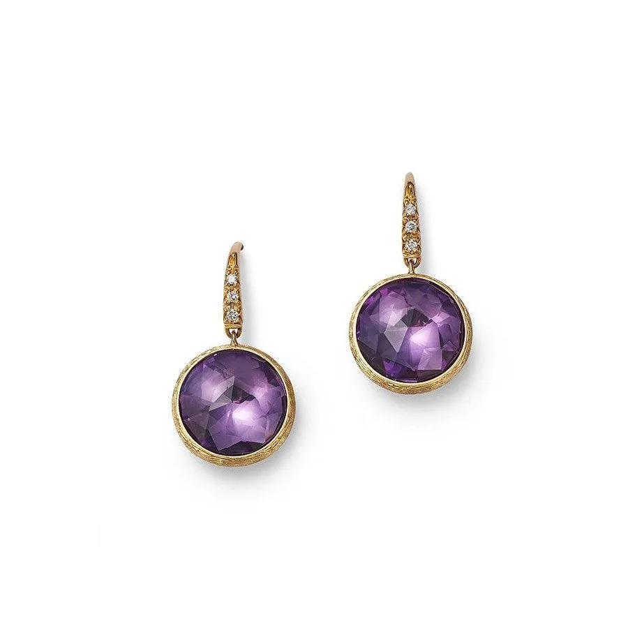 Marco Bicego 18k Yellow Gold "Jaipur Collection" Amethyst and Diamond Earrings