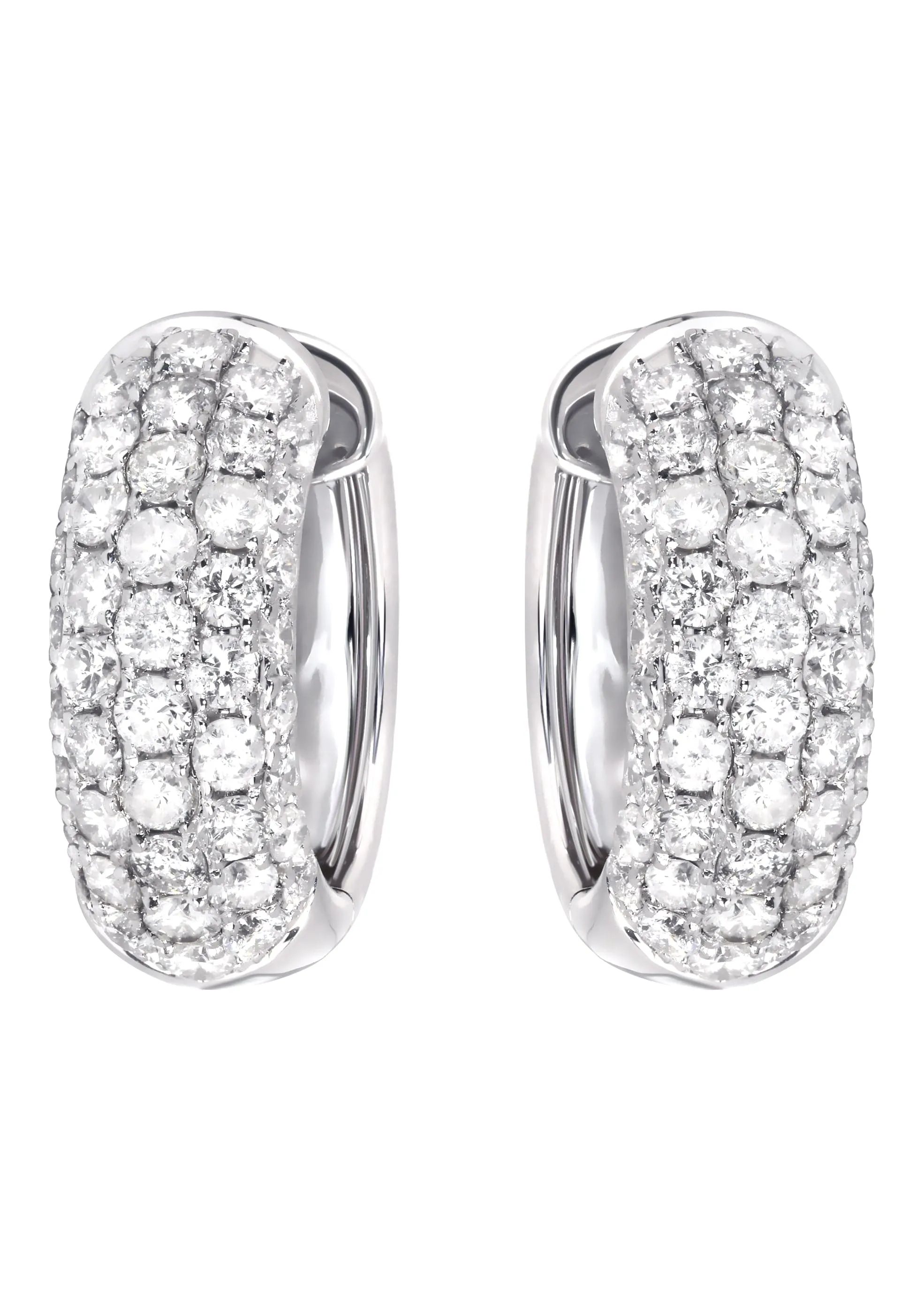 Mens Diamond Earrings | 2.36 Carats 14K White Gold