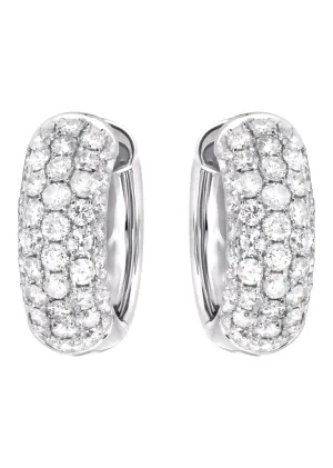 Mens Diamond Earrings | 2.36 Carats 14K White Gold