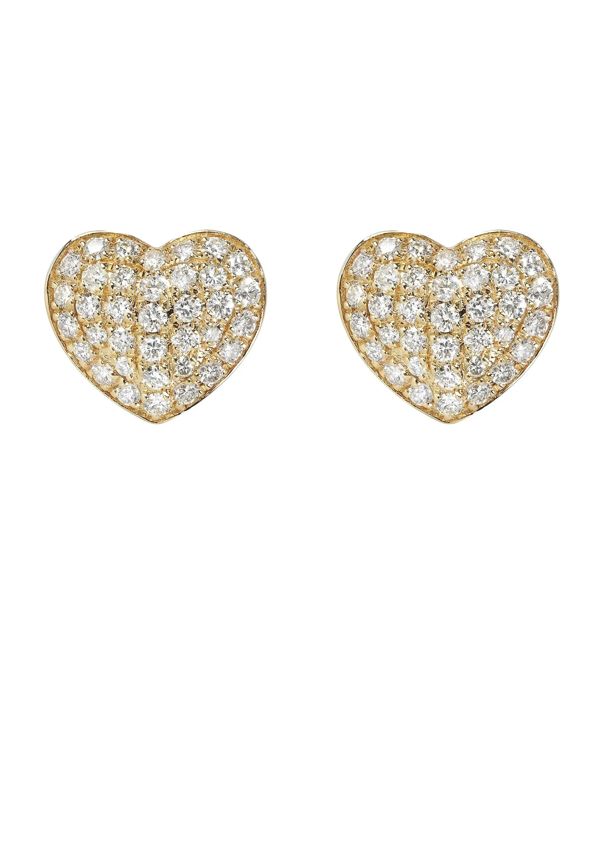 Mens Stud Diamond Earrings | 0.76 Carats 14K Yellow Gold