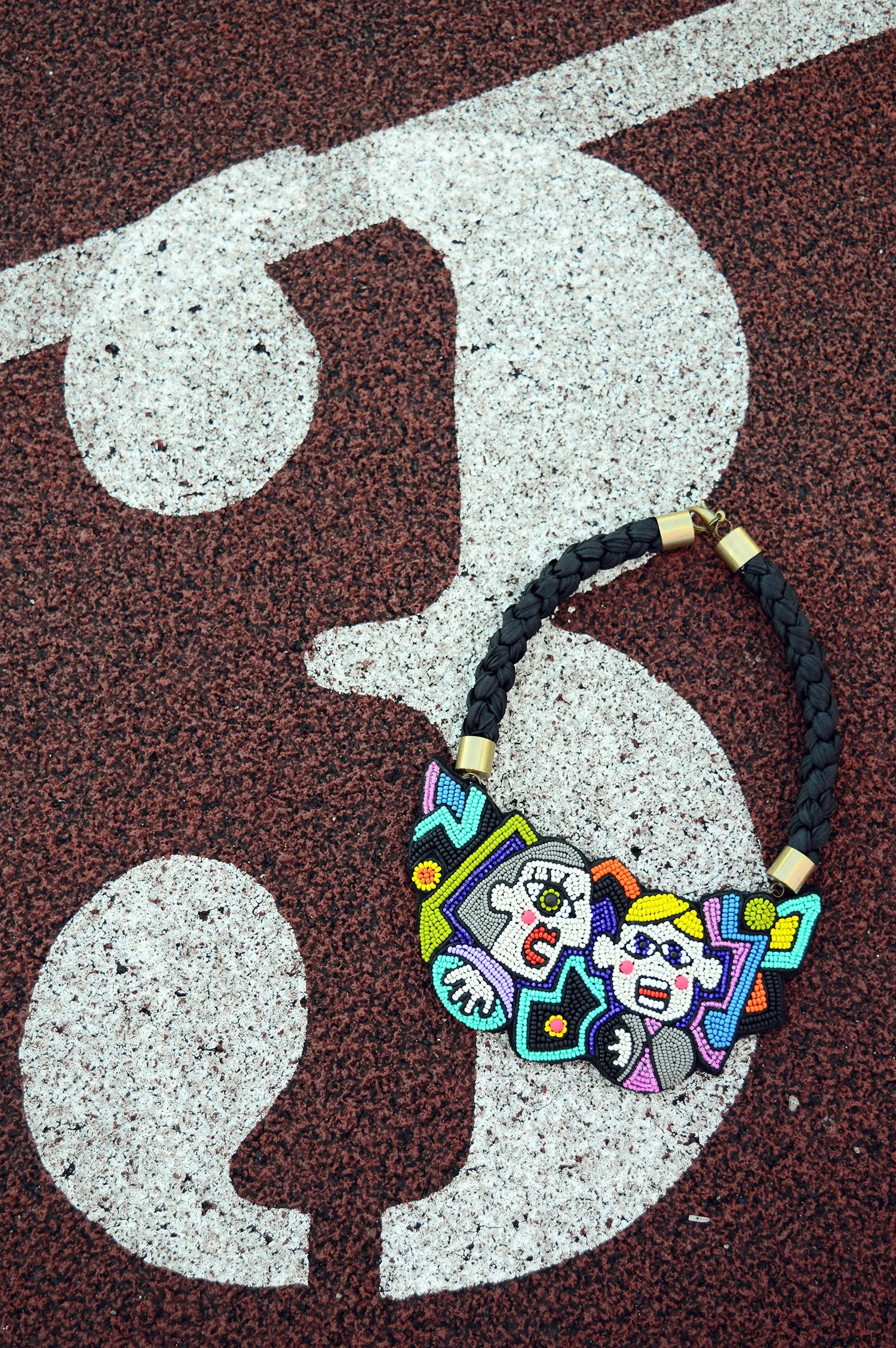 Oversized concept necklace inspired by cubism "I Have a Conversation"