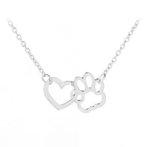 Pet Paw Print and Heart Necklaces Cute Necklace for Pet Lovers