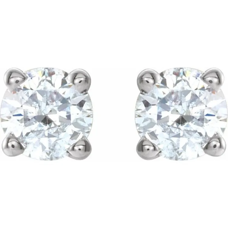 Platinum 3.2mm :: 1/4 CTW Natural Diamond Stud Earrings