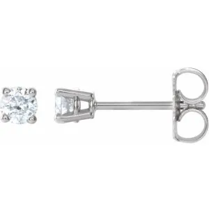 Platinum 3.2mm :: 1/4 CTW Natural Diamond Stud Earrings