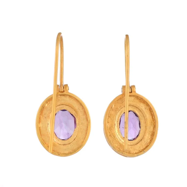 "Dreamland" Enameled Amethyst Earrings