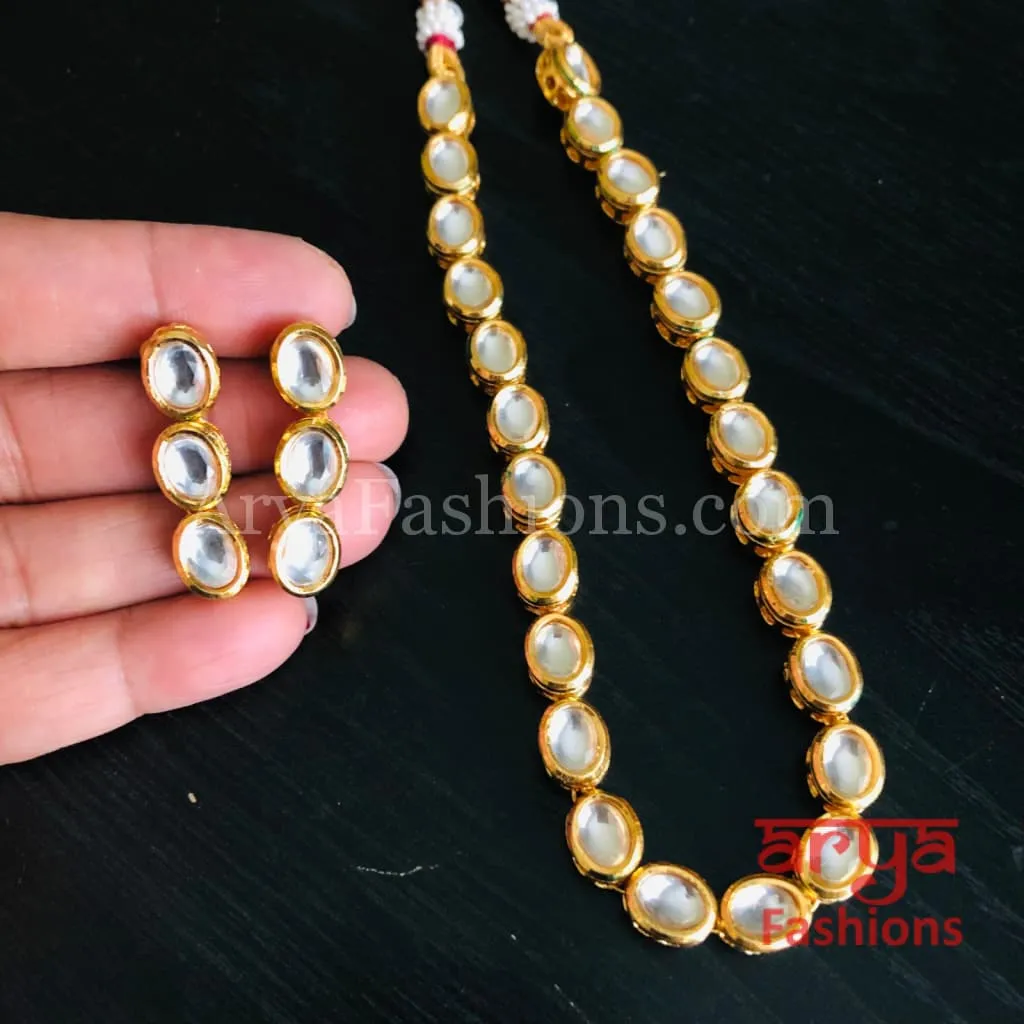 Reina Single line Traditional Kundan Necklace