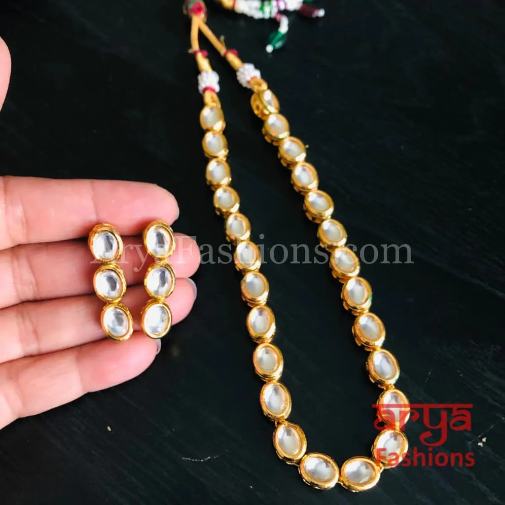 Reina Single line Traditional Kundan Necklace