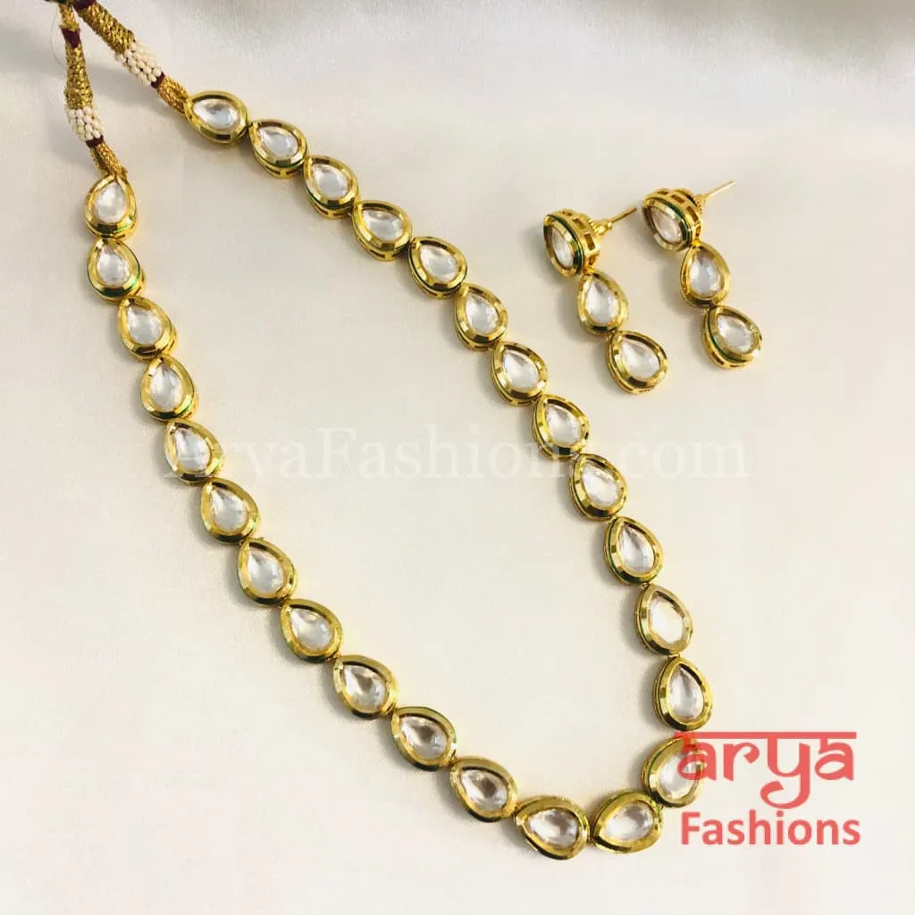 Reina Single line Traditional Kundan Necklace