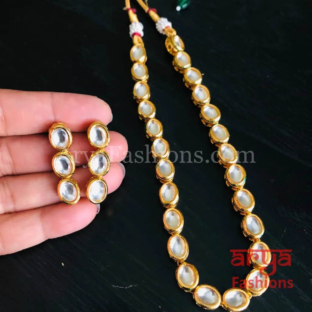 Reina Single line Traditional Kundan Necklace