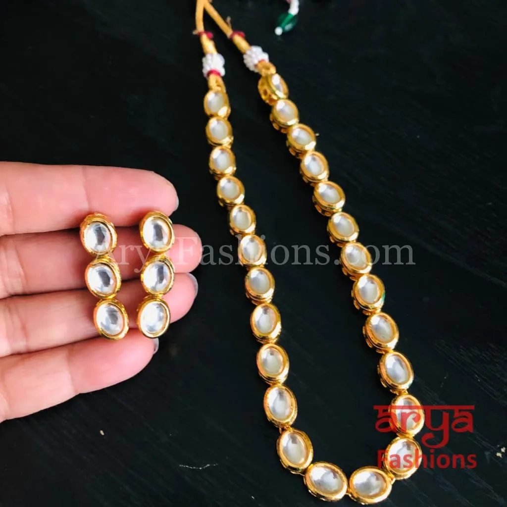 Reina Single line Traditional Kundan Necklace