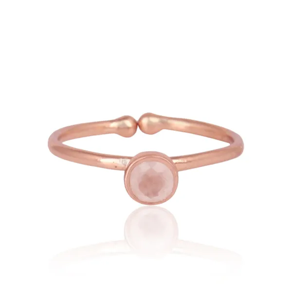 Rose Quartz Solitaire Ring